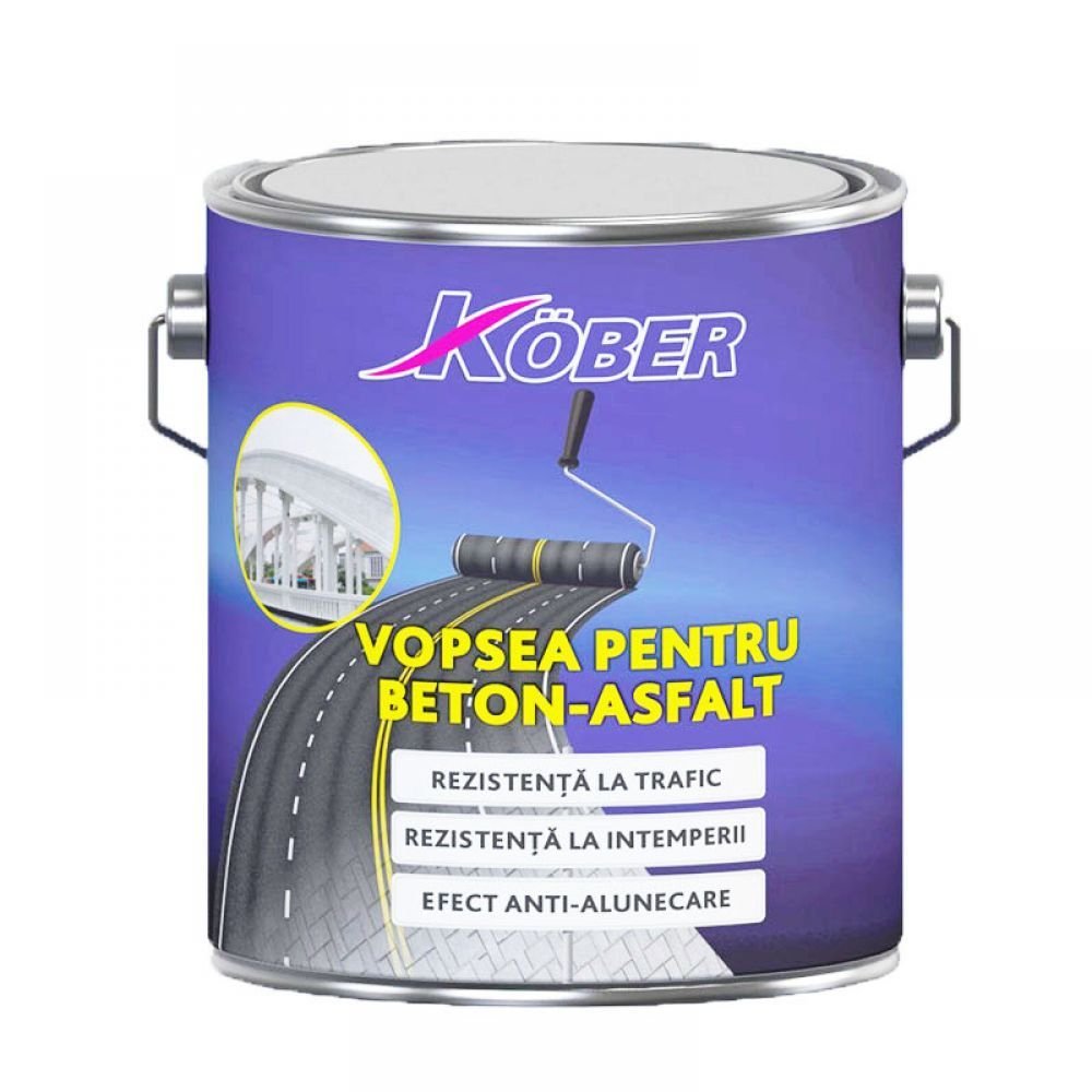 Vopsea acrilica pentru beton Kober, interior / exterior, alb 2.5l