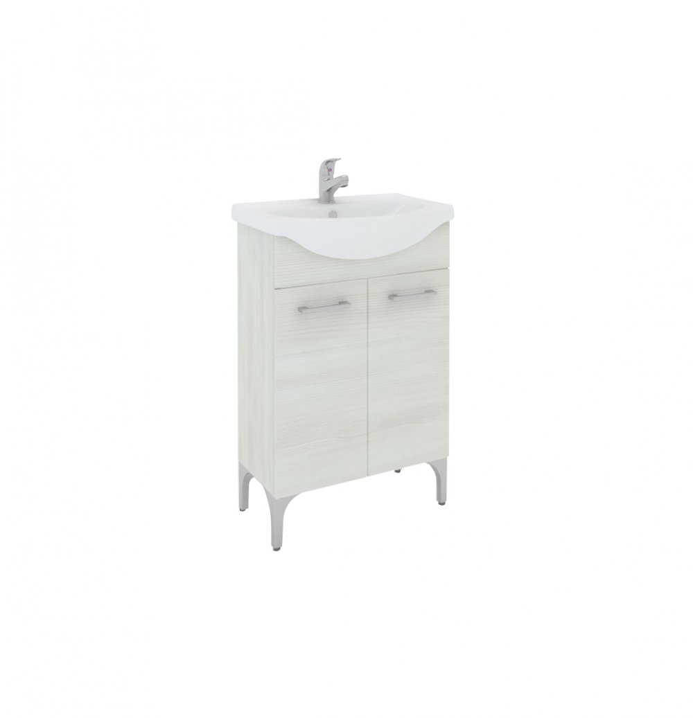 Baza 2 usi si lavoar consola 55 cm Rovere Bianco (4101)