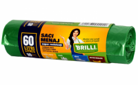 Saci menaj super rezistenti 60L Brilli verde, pret / buc